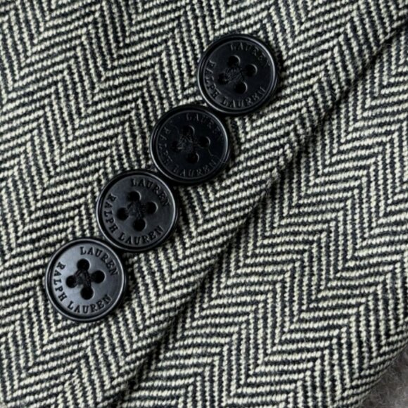 RALPH LAUREN Blazer Coat Jacket Women's Herringbone 100% Wool Size 4 - Picture 4 of 6